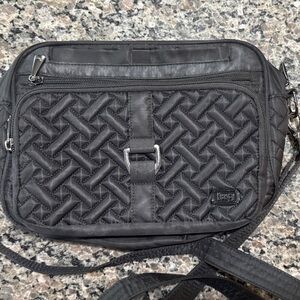 Lug Black Carousel XL Quilted Messenger Crossbody